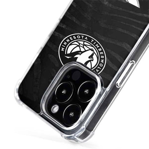 NBA Minnesota Timberwolves Black Animal Print iPhone 15 Pro MagSafe Case